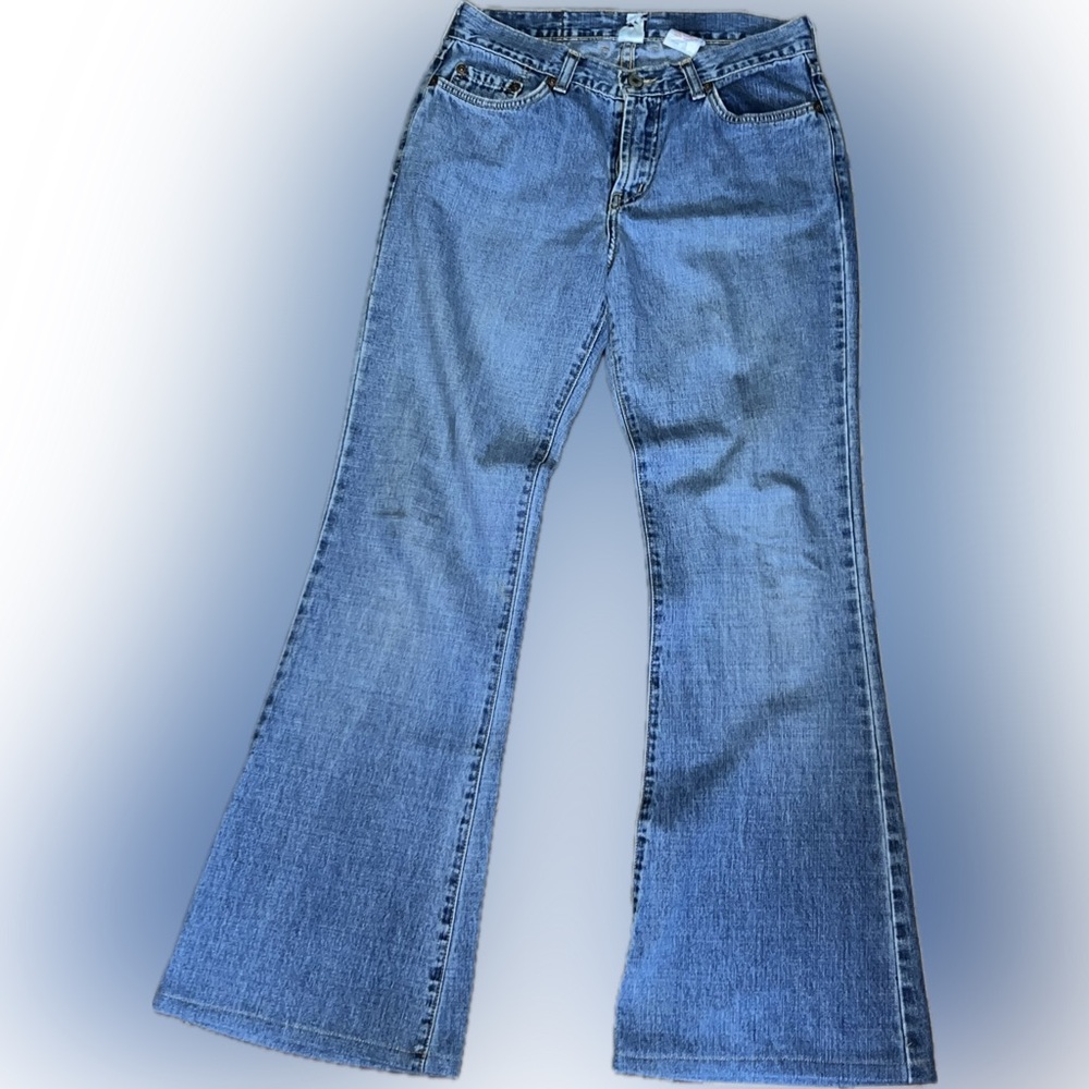 Lucky Brand Women’s Wide Flare Peanut Jeans, Blue, Size 8, EUC, No Flaws